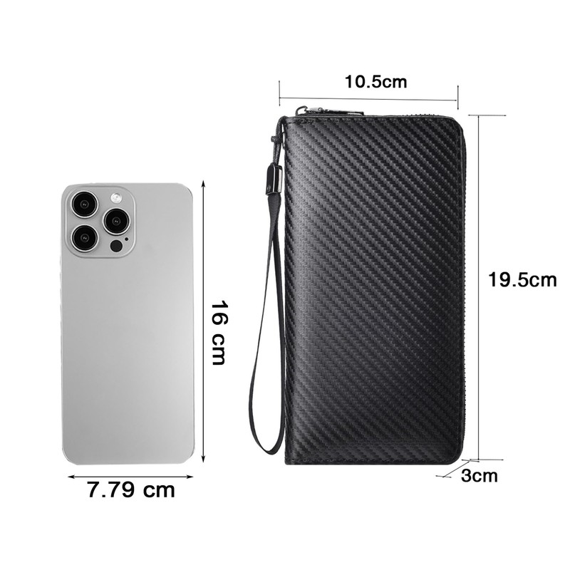 Carteras para Caballero con Cierre, Cartera Larga para Hombre RFID