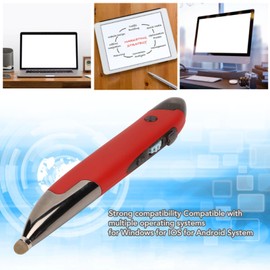 Wireless Optical Pocket Pen Mouse, 2.4GHZ USB Wireless Optical Pen Mouse with Adjustable Handwriting, Mini for PC Laptop Notebook Computer Mac, Grey (Red)