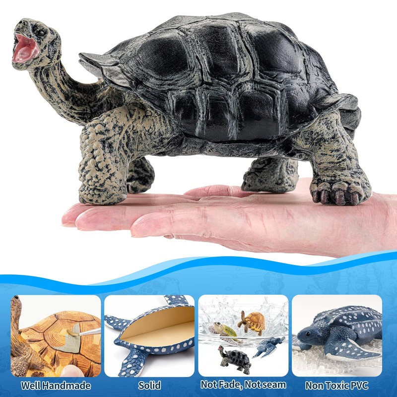Totsmile 4PCS 5'' Large Sea Turtle & Tortoise Toys Figurines,