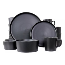 Elama Vajilla Contemporanea Elama Luxmatte 20 Piezas Color Negro