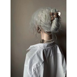 Medium Bow Hair Claw Clips, Double-layer Lace Bow Hair Clip High Texture Cute Acetate Non-slip Hair Clips for Thick & Thin Hair & Curly Hair Fashion Hair Accessories (Leopard print)