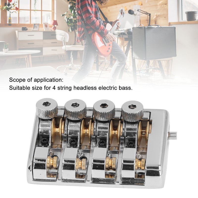 4 String Headless Electric Bass Bridge Zinc Alloy Brass Bridge