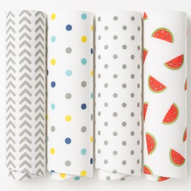 100% Muslin Swaddle Blankets,Baby Swaddling Blankets for New Born, Baby Receiving Blankets Unisex, Soft, Warm and Cosy Blankets Pack of 4, Size 47 x 47 inches,Gift for New Mom Terrazzo