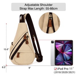 HuxFam Canvas Sling Bags Crossbody Sling Backpack for Men Women Chest Bags Small Hiking Travel Shoulder Daypack