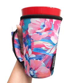 Lit Handlers Pint Glass Sleeve -Neoprene Cup Holder with Handle & Pocket for Pint Cup -Machine Washable Drink Sleeves & Reusable Covers - Insulated, Water Resistant & Snug Fit Beer Cooler (Kokomo)