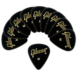 Gibson Pick Teardrop MEDIUM-BLK x 10 Piece Set