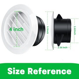 4PCS Slanted Louver Type Fresh Air Outlets,Soffit Exhaust Vent,4 Inch Round White Vent Cover for Kitchen,Room,Living Room,Bathroom,Office and Other Indoor Occasions Ventilation
