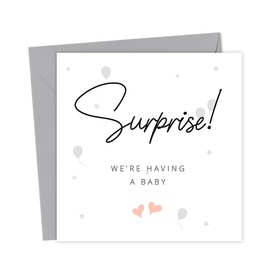 Pregnancy Announcement Card | Surprise We're having a baby Cute Expecting Announcing pregnant cards