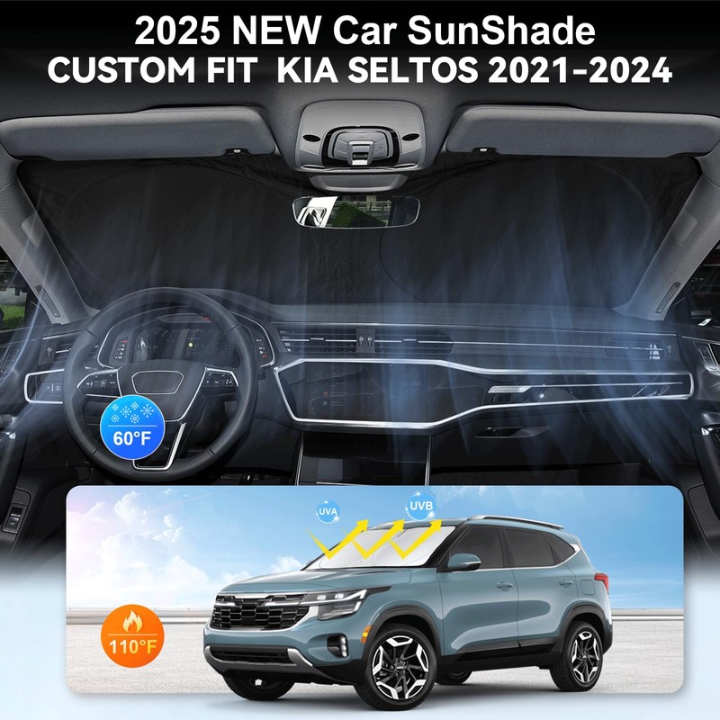 Custom Fit Seltos Windshield Sunshade for 2021-2024 2025 2026 Kia