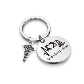 BOSATE Radiologist Gift Live Love Scan Keychain Radiology Student Gift Sonographer Jewelry Gift for Ultrasound Tech X Ray Technician Keychain Gift (Live Love Scan2-KR)