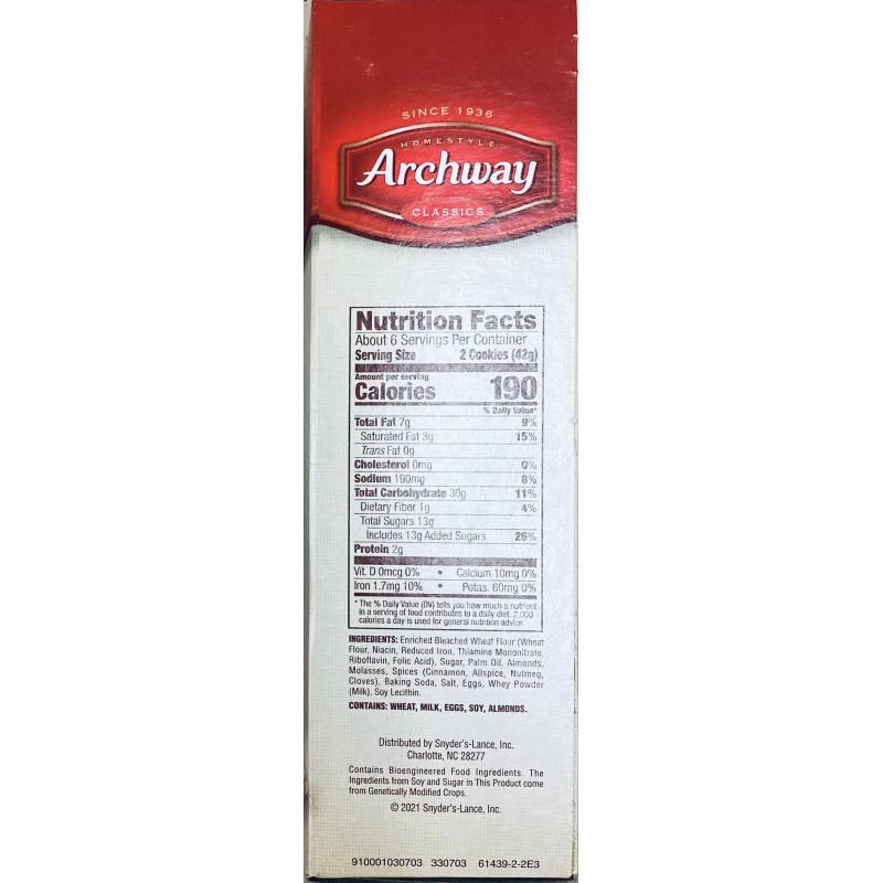 Archway 4x Archway Homestyle Classics Crispy Windmill Cinn Almond Cookies