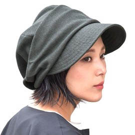 Casual Box: CHARM Casket/Winter UV Protection, One Size Fits All / 3 Colors Available, Organic Cotton, Women's Medical Hat, gray
