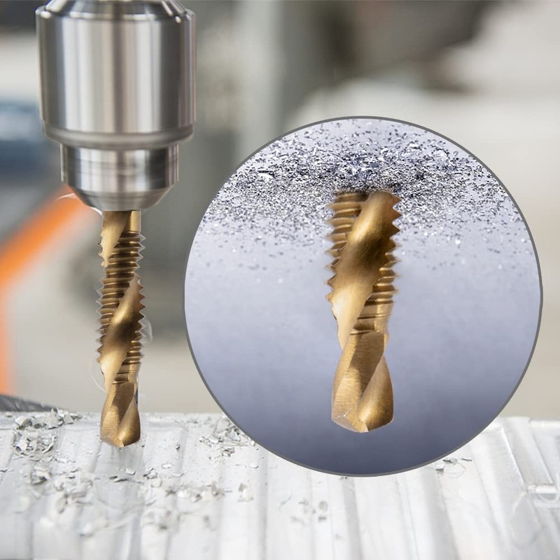 HIDOTOL Titanium Combination Drill and Tap Bits Set, 6 PC