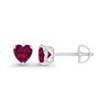 925 Sterling Silver 5mm Heart Shape Created Ruby July Birthstone