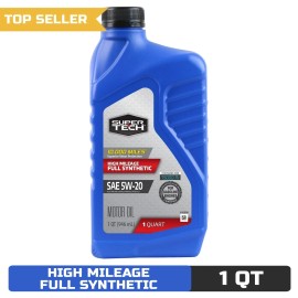 Super Tech High Mileage Full Synthetic SAE 5W-20 Motor Oil 1 Quart - Superior En