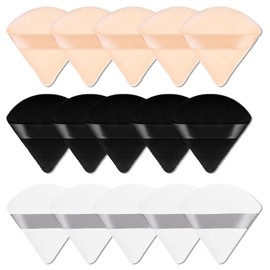 DELUXEFOX Powder Puff Triangular Puff (Set of 15) Makeup Sponge, Loose Powder Puff Face, Suitable for Fine Parts, Makeup Puff Soft Puff Skin-friendly Makeup Sponge, Puff Suitable for Nostrils and