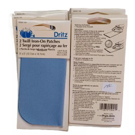 Dritz Light Blue 2 pack 5"X5" Twill Iron-On Patches
