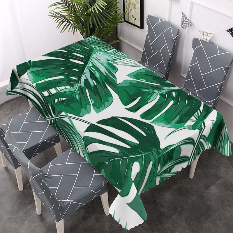 Walmsco Tablecloth Tropical Monstera Palm Decor For Dining Room Kitchen