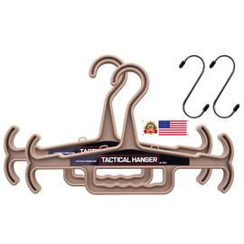 Tactical Hanger by HICE | Set of 2 | Original Heavy Duty Standard Hanger | 200 lb Load Capacity | Durable High Impact Resin | for Body Armor, Police, Military Gear, Scuba, Survival Equipment (Tan)