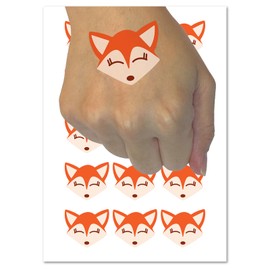 Fox Face Temporary Tattoo Water Resistant Fake Body Art Set Collection - 15 2" Tattoos (1 Sheet)