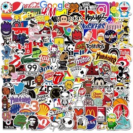 200Pcs Brand LOGO Stickers Pack, Cute Stickers Pack Cool Trendy Stickers for Water Bottle, Laptop, Skateboard, Helmet for Kids, Teens, Girls, Adults