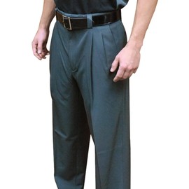 Smitty | BBS-395 | 4-Way Stretch Baseball Umpire Pleated Combo Pants Expander Waistband Softball Umpire Charcoal Grey (34)