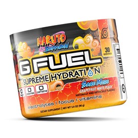 G Fuel Naruto Sage Mode Electrolytes Powder, Water Mix for Hydration, Energy and Focus, Sugar Free, Zero Caffeine Supplement with Essential Minerals, Grapefruit WhitePeach Flavor, 3.3 oz (30 Servings)
