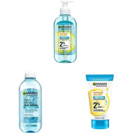 Garnier Express Aclara Gel de Limpieza Anti Acne 200ml + ara Agua Micelar Anti Acne 400 ml + ara Exfoliante Anti Acne 150 ml