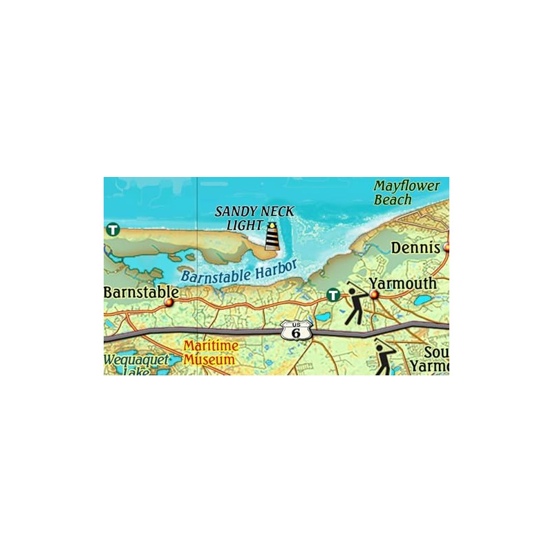 Cape Cod 33" × 21" Wall Map Gloss Laminated
