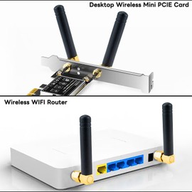 BOOBRIE RP-SMA Mini 2.4GHz 5.8GHz WiFi Antenna 2DBi Dual Band Wireless WiFi Antenna Right Angle Small PC WiFi Antenna RP-SMA Male Connector Omni-Directional Mini WiFi Aerial Signal Booster Pack of 2
