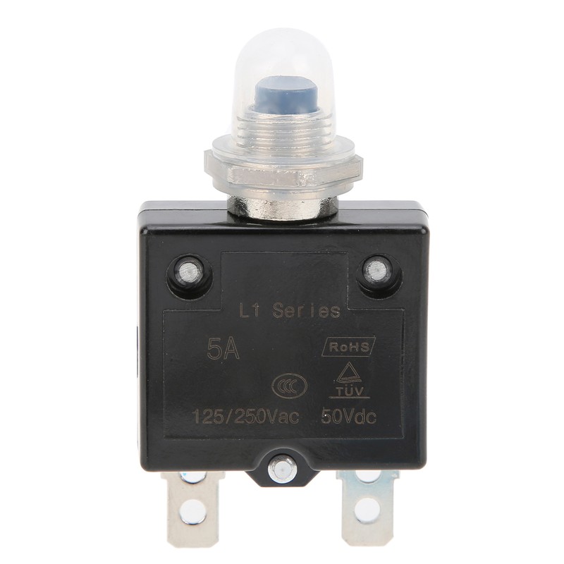 5A Thermal Circuit Breaker with Quick Connect Terminals Waterproof Cap