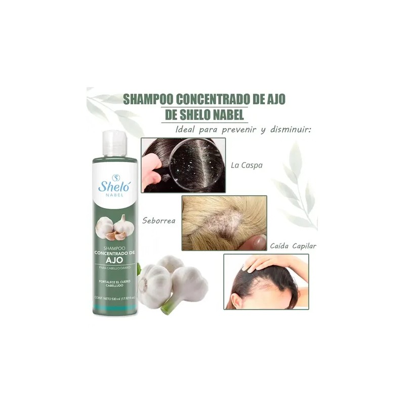Shampoo Concentrado De Ajo Sheló Nabel 530ml Antiseborreico