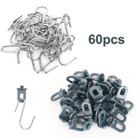 30 PCS Greenhouse Twist Clips, Plastic Greenhouse Fixing Clips and 30 Pack Stainless Steel Metal Hangers S Hooks, Shading Clips for Hanging Anchors from Glazing Bar Channels or Insulation Clips