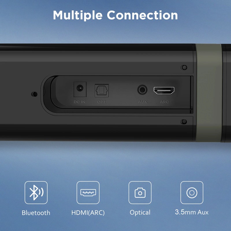 Sound Bar for Smart TV 80W Soundbar 2.0 Channel TV
