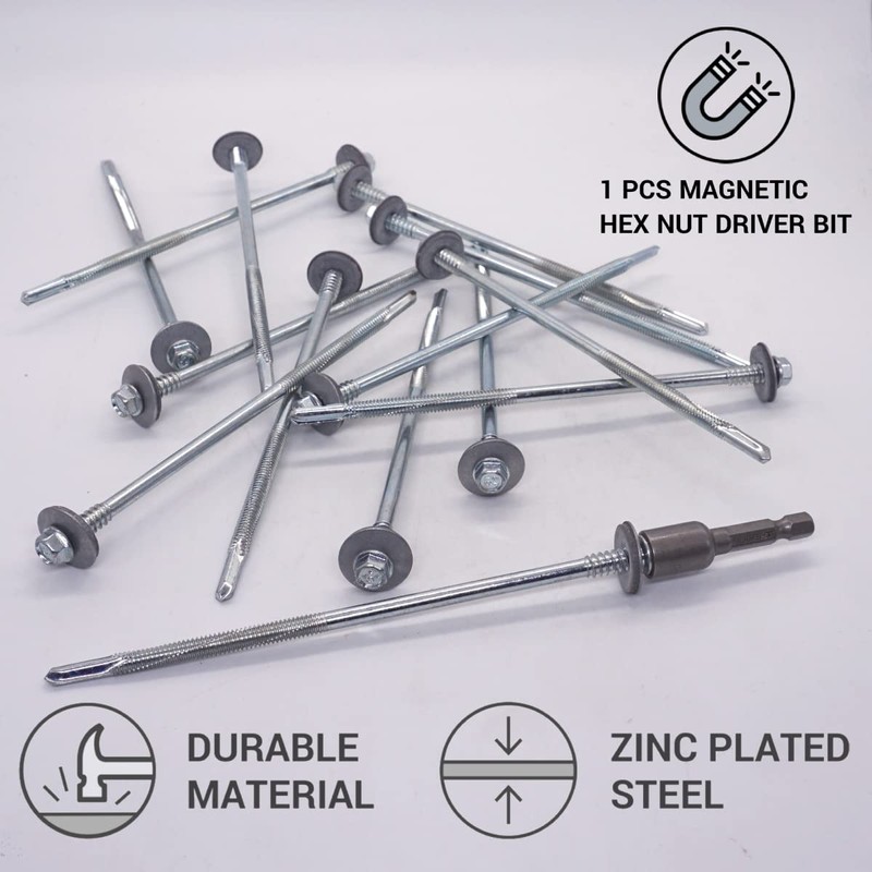 SKIR'CO (Pack of 30) Self Drilling 5.5 x 150mm Zinc