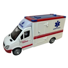 Krankenwagen Spielzeug mit Lichtern Sirenen Türen und Dach Öffnen Bewegung Kupplung Krankenwagen Große Maßstab 1:16cm 26 Erste Hilfe mit Licht Sounds Ausziehbare Trage Krankenwagen Kinder mit