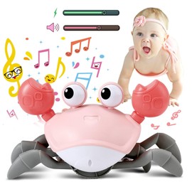 control future Baby Girl Toys Tummy Time: Pink Crawling Crab Babies Montessori Toy Learning 36 Months 3 Year Old Birthday Infant Girls Valentines Gifts Stuff 0 1 2 Essentials