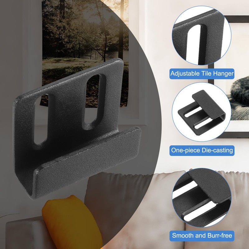 sourcing map 10 Pcs Stainless Steel Tile Hanger, Adjustable Tile