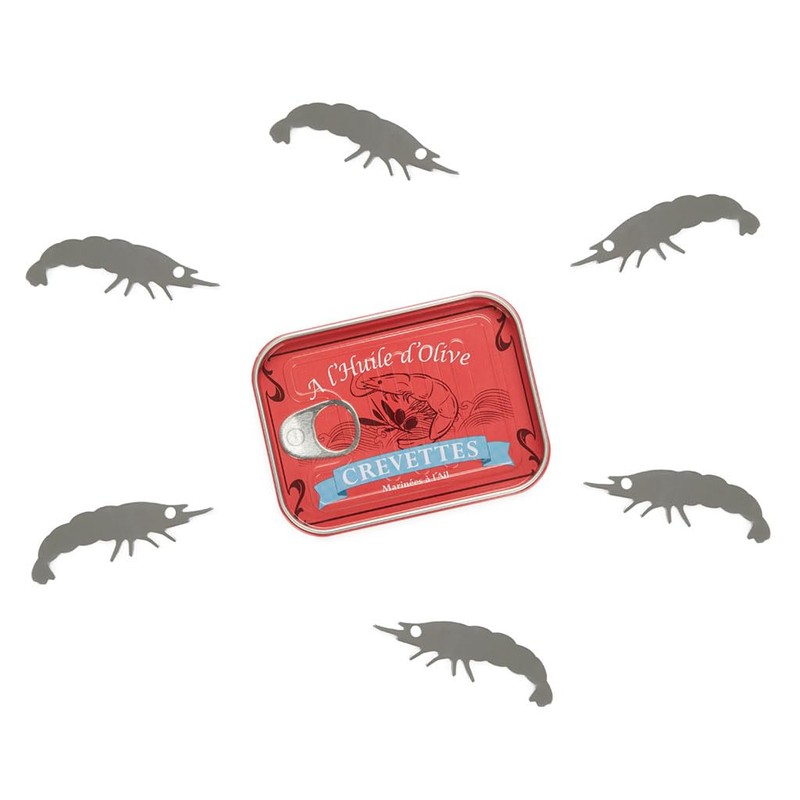 Balvi Fork Appetizer Conserverie Crevettes Retro Design Canned Shrimp Can/INOX