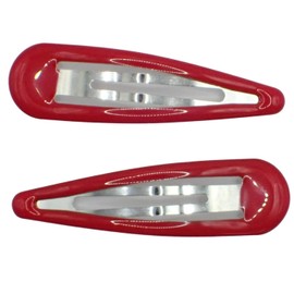 Topkids Accessories 2pc 7cm / 2.75" Large Hair Snap Clips Big Snap Clips Women Girls Kids Sectioning Slide Grip Fringe Styling Fine Hair Thick Hair Bendies Sleepies Epoxy (Red)