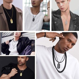 PROSTEEL Razor Blade Charm Necklace for Men Stainless Steel Pendant Tag Mens Gold Chain Jewelry Necklaces