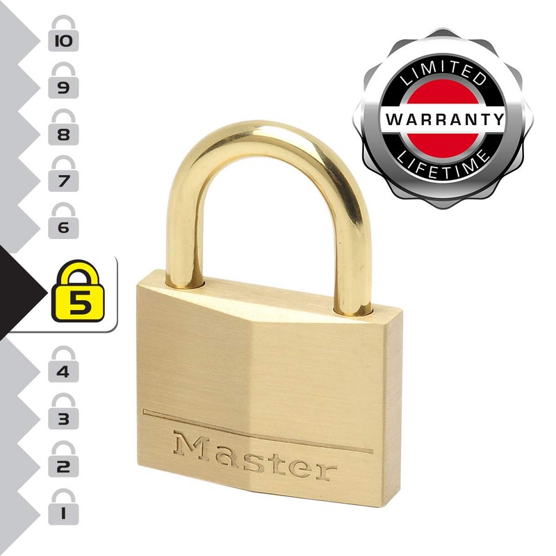 Master Lock 645EURD Key Padlock with Brass Body and Shackle,
