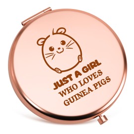 Guinea Pig Lover Gifts Compact Mirror Guinea Pig Gift for Women Animal Lover Gift Mothers Day Christmas Birthday Gifts for Her Best Friend Sister Daughter Niece Cousin Folding Makeup Mirror Rose Gold