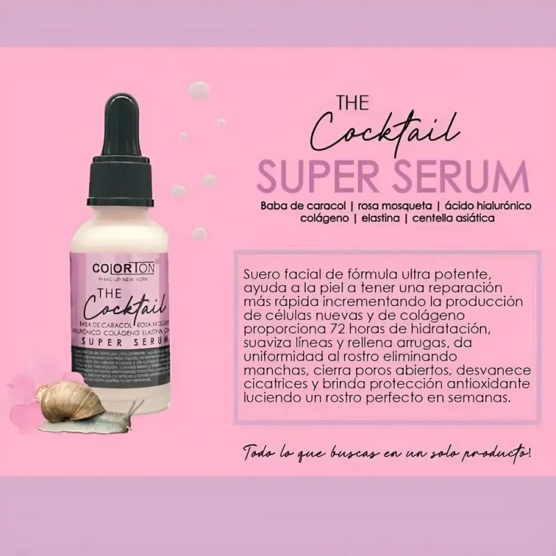 Sérum Facial Colorton 30ml Antiedad Ácido Hialurónico Rosa Mosqueta