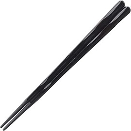 Fukui Craft Chopsticks PBT Resin Coated Chopsticks Made in Japan Dishwasher Safe Hexagonal Single Blade Chopsticks, Black Painted 8.9 inches (22.5 cm), Made in Japan