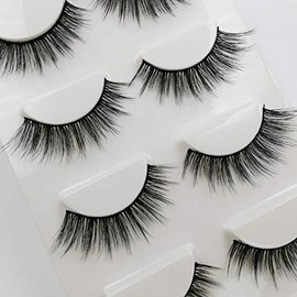 4 Pairs 3D Mink Eyelashes Makeup Natural False Eyelashes Long Eyelash Extensions Fake Eyelashes (G108)