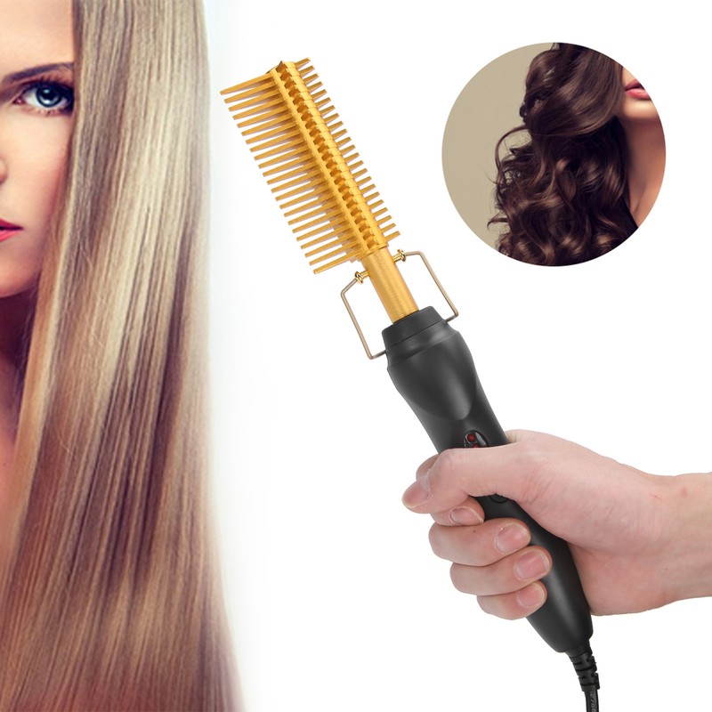 Electric Heating Comb WetDry Straightening Curling Hot Brush Hair Styling