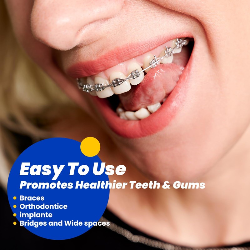 COCOBURI Dental Floss for Braces,Pre-Cut Strands Floss,Threaders for Bridges,Threaded Floss