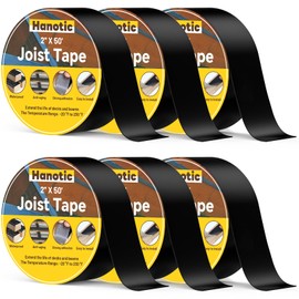 Hanotic Joist Tape for Decking 2'' X 50', 6 Rolls Weather Resistance Butyl Tape, Waterproof and Anti-Corrosion, Self-Adhesive for Wood Joists Decks Beams Roof Extend Deck Life