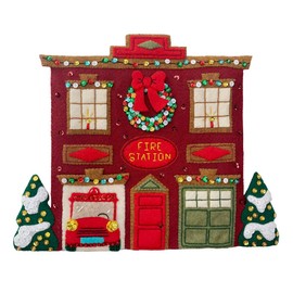 MerryStockings Mantel Series™ Collectible Classic Village 2023 Felt Kit – DIY Holiday Craft with Pre-Stamped Felt, Sequins, Beads & Instructions – Handmade Mantel Décor – Made in USA